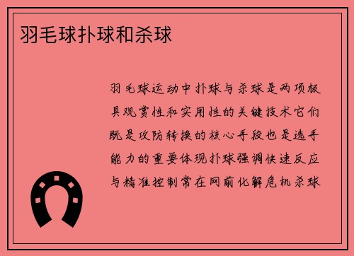 羽毛球扑球和杀球